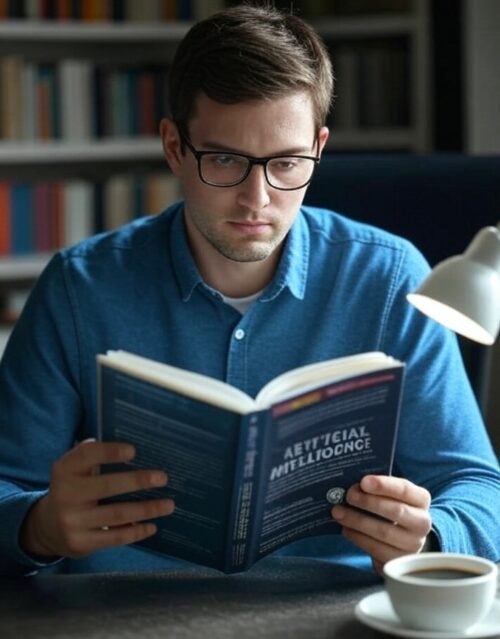 man studying